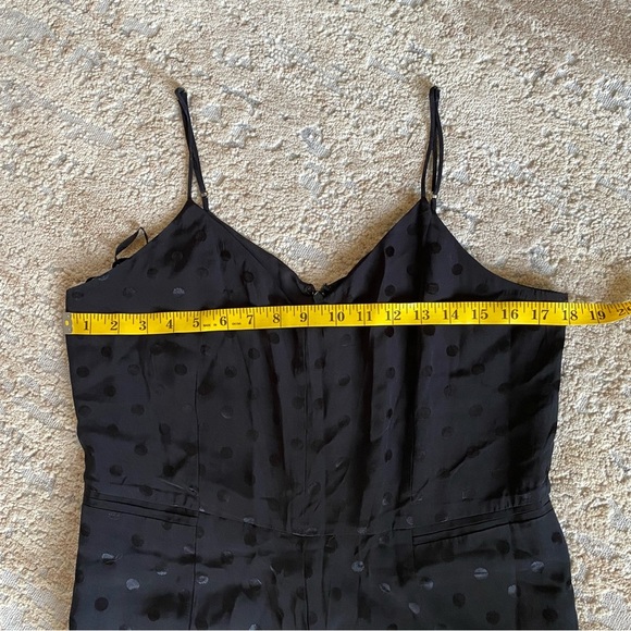 Anthropologie The Essential Jumpsuit Polka Dot Black V Neck Sleeveless Strappy - Picture 6 of 10